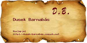 Dusek Barnabás névjegykártya